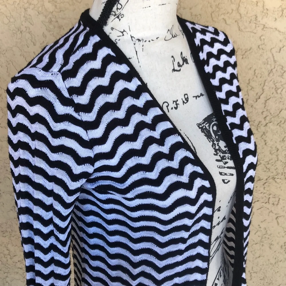 Loft Black & White Open Cardigan size Small - Picture 7 of 8